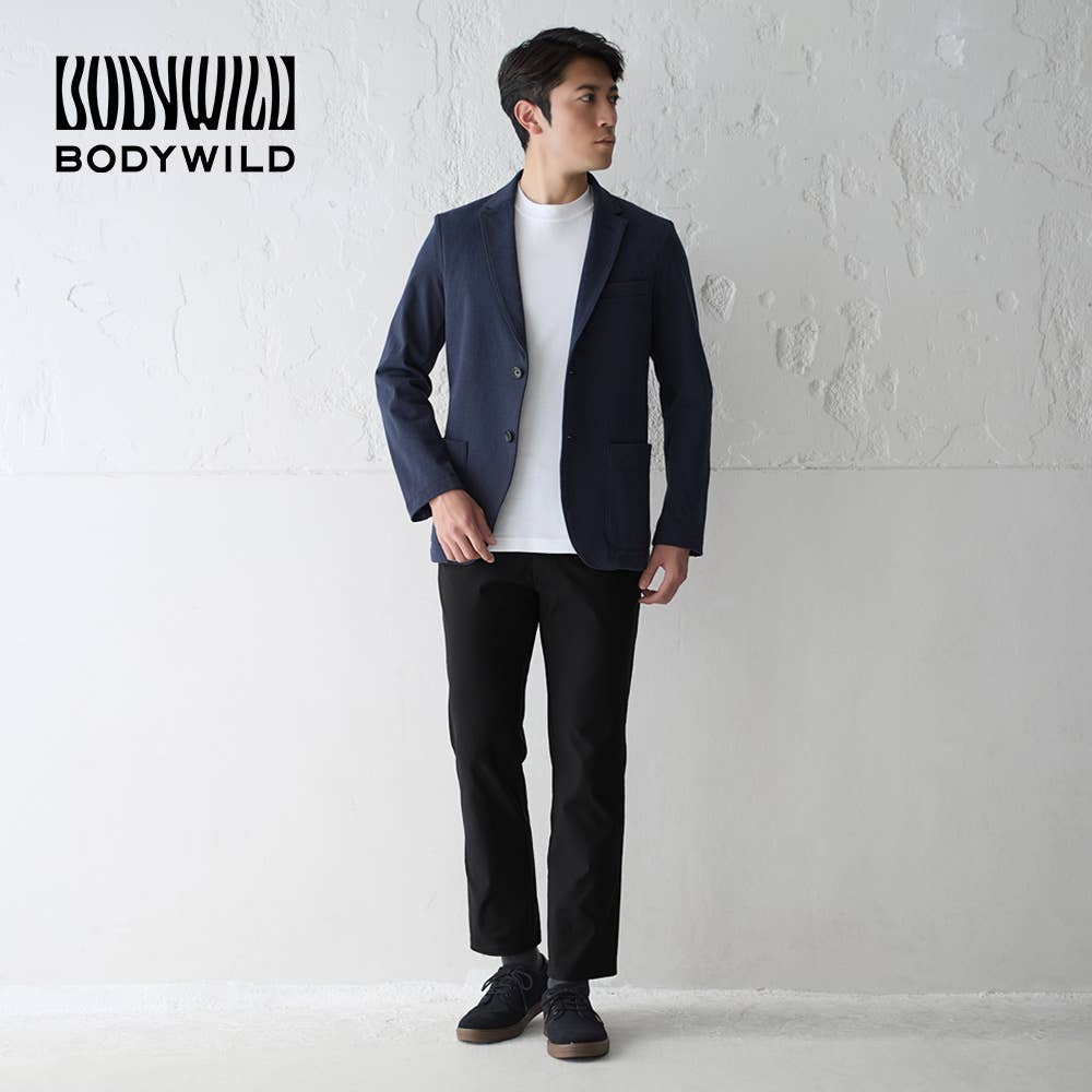 【ストレート】ファスナー＆ベルトループ付き　裏起毛レーヨン混　ストレッチパンツ【SALE】